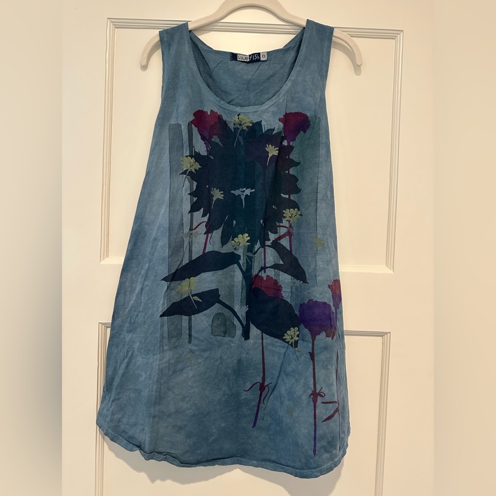 Blue Fish Hand Dyed Tunic Tank - Blue